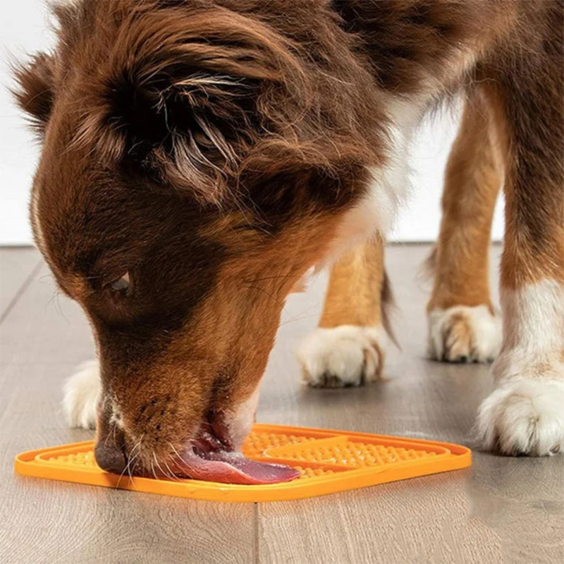 Set of 2 dog lick mats & treat pads for anxiety relief, boredom busting, and slow feeding. Pet enrichment toy.