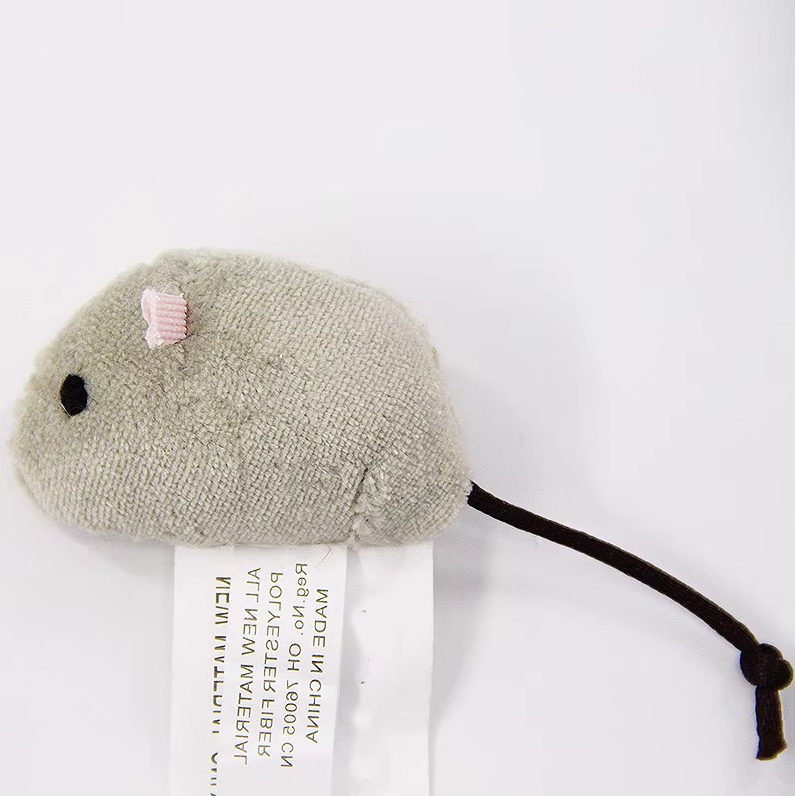 Variety pack of small plush mice cat toys, stimulating active play & feline entertainment for pets.