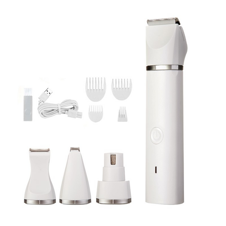 Cordless silent pet trimmer for gentle dog & cat grooming. Essential kit for stress-free animal hygiene & care.