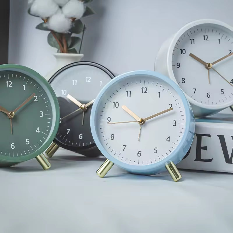 Modern silent table clock with timeless Scandinavian minimalist design. Perfect as a quiet desk accessory for any space.