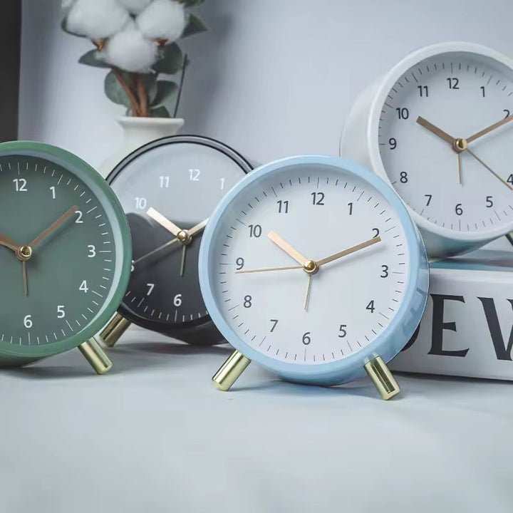Modern silent table clock with timeless Scandinavian minimalist design. Perfect as a quiet desk accessory for any space.