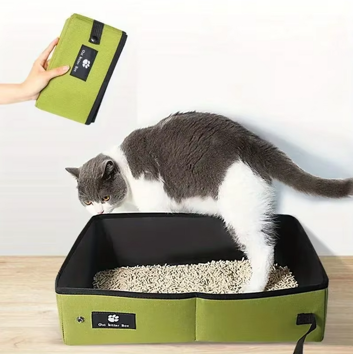 Sleek, modern cat litter box in white with a hooded design, perfect for stylish pet hygiene.
