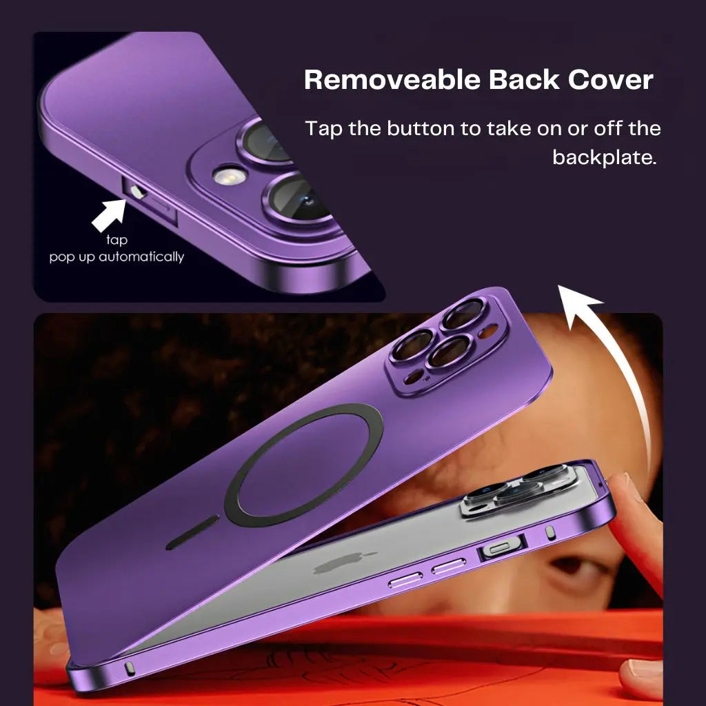 Tech accessory: slim magnetic metal iPhone protective case.