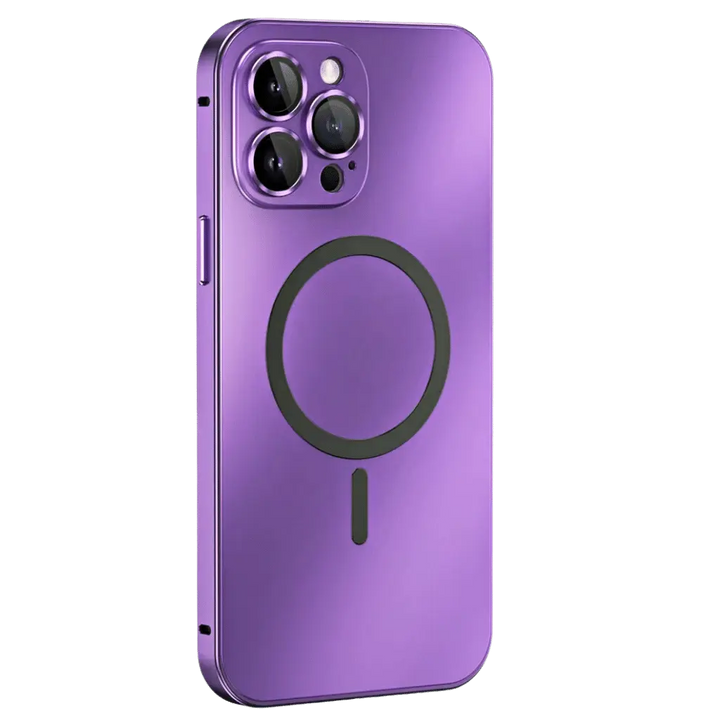Magnetic metal iPhone case offering superior protection.