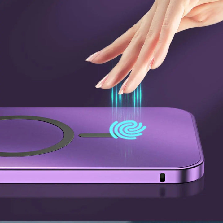 Elegant slim magnetic metal iPhone case.