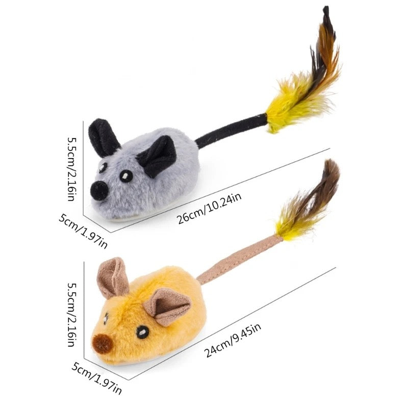 Brown & gray smart interactive mouse cat toy; stimulates hunting instincts, provides feline fun & pet enrichment.