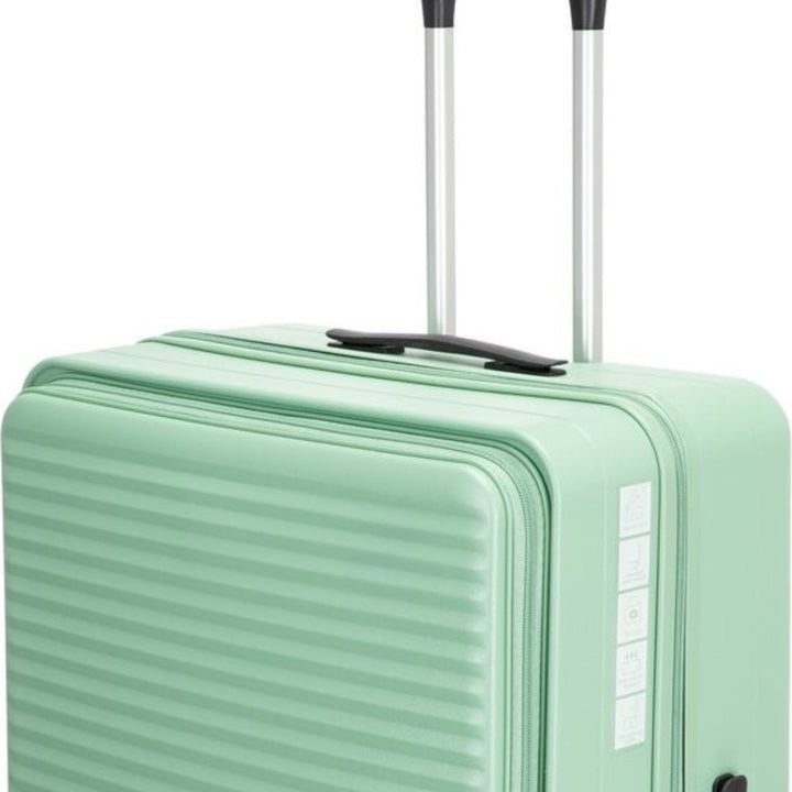 Lightweight hardshell 2-piece suitcase set, expandable for extra packing, with laptop storage.