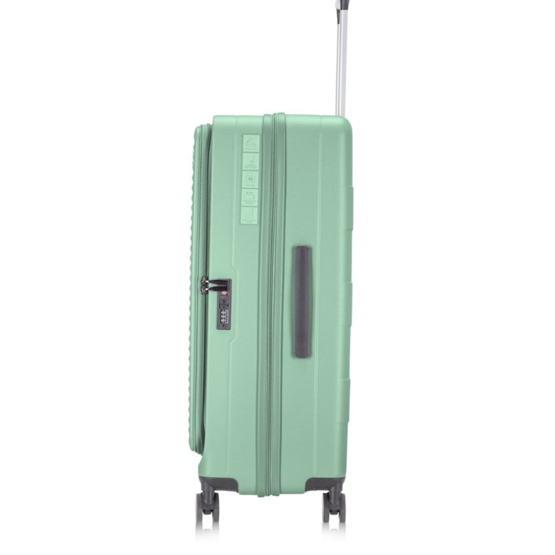 Expandable & lightweight 2-piece travel luggage set with secure laptop compartment & TSA lock.