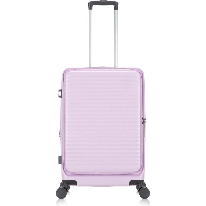 Secure your tech: 2-piece luggage set with integrated laptop storage & TSA combination lock.