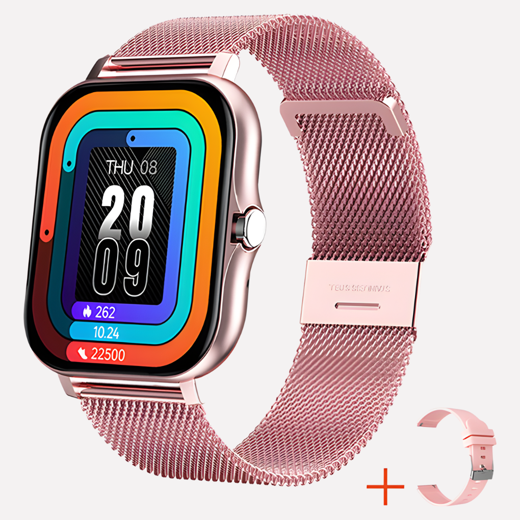 Wearable tech smartwatch featuring fall detection and SOS button for quick emergency assistance