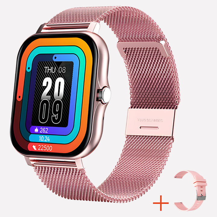 Wearable tech smartwatch featuring fall detection and SOS button for quick emergency assistance