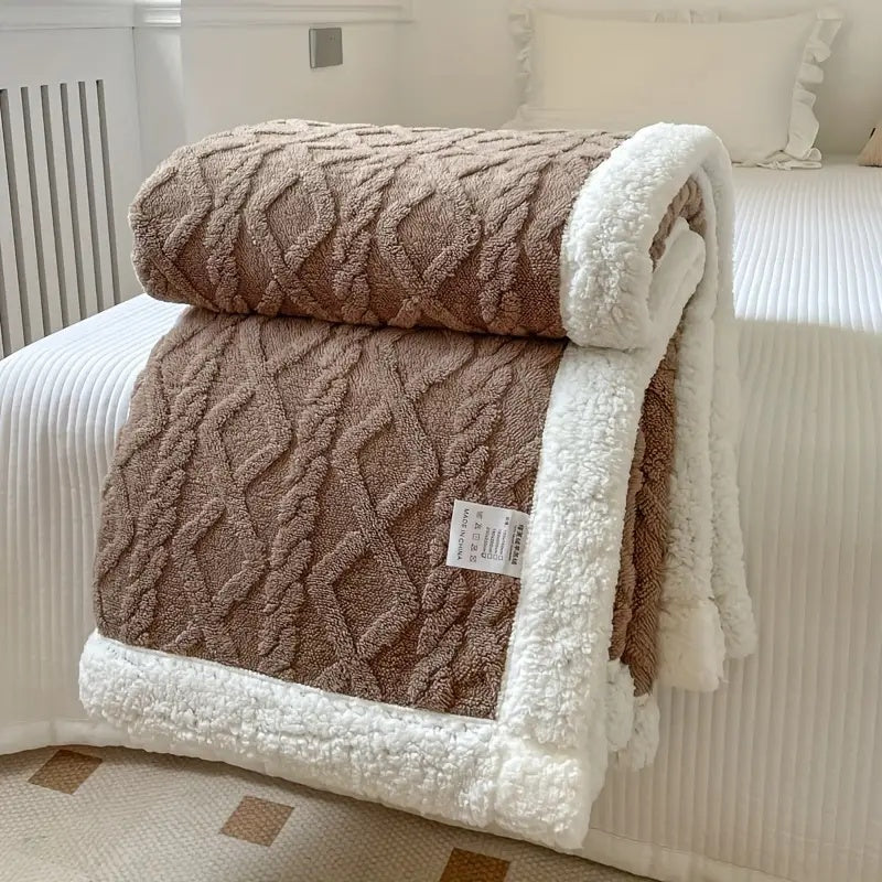 Unisex sherpa fleece blanket, super soft and reversible. All-season plush throw for ultimate home comfort.