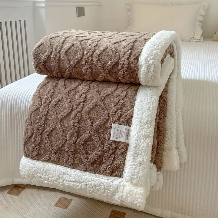 Unisex sherpa fleece blanket, super soft and reversible. All-season plush throw for ultimate home comfort.
