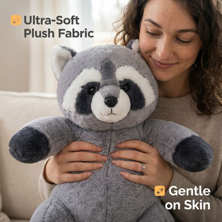 Plush cuddle toy, long shape designed for cozy comfort & adult relaxation.