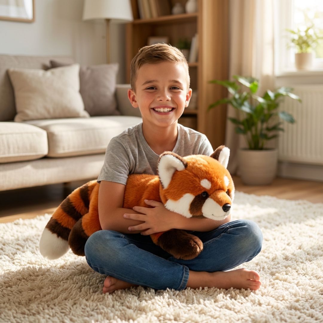 Kids' long animal plush toy, soft & safe for cuddling and playtime fun.