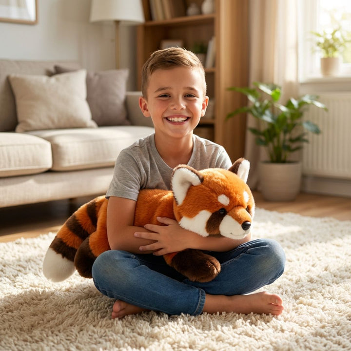 Kids' long animal plush toy, soft & safe for cuddling and playtime fun.