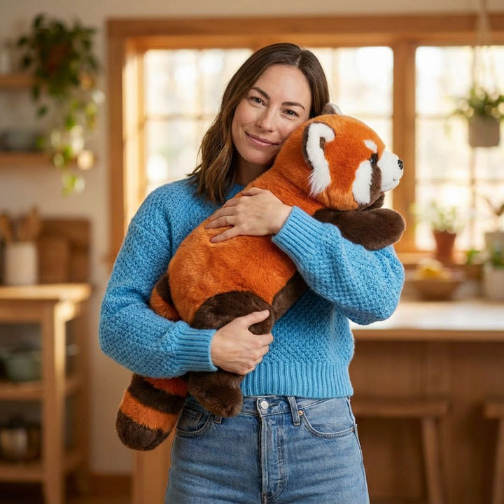 Unisex long plush animal comfort toy, perfect for cozy cuddling and relaxation.