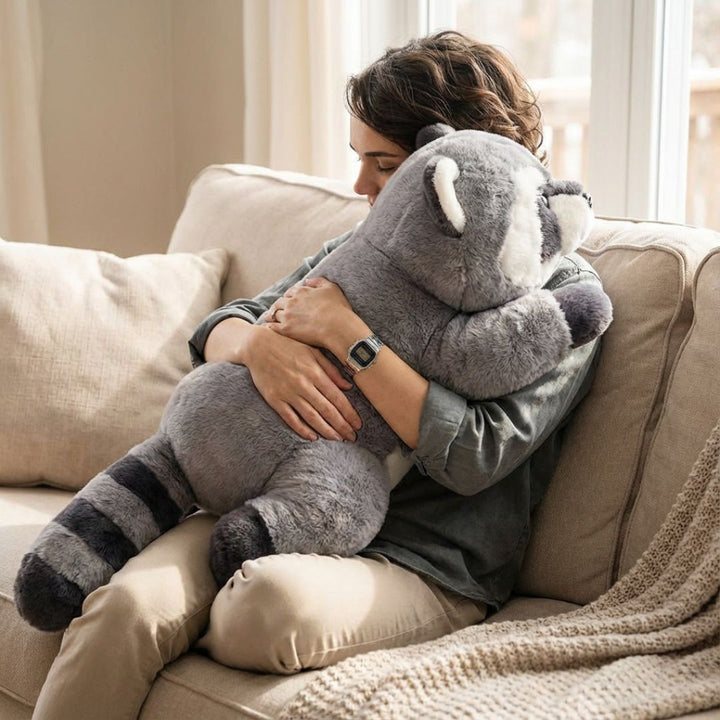 Cute long fox plush, soft comfort toy for kids & adult relaxation.