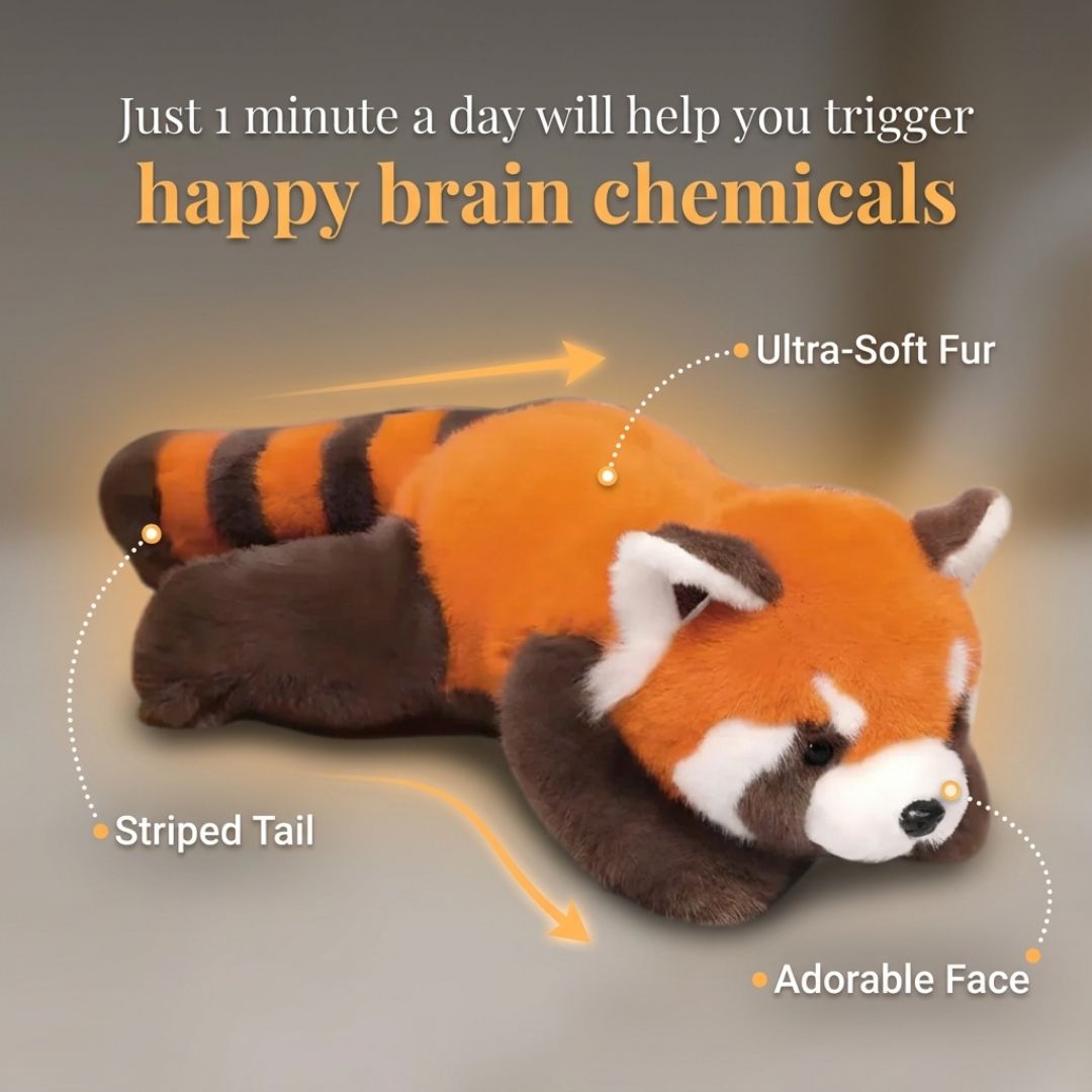 Cute fox animal plush, long shape for cozy relaxation and adult comfort.
