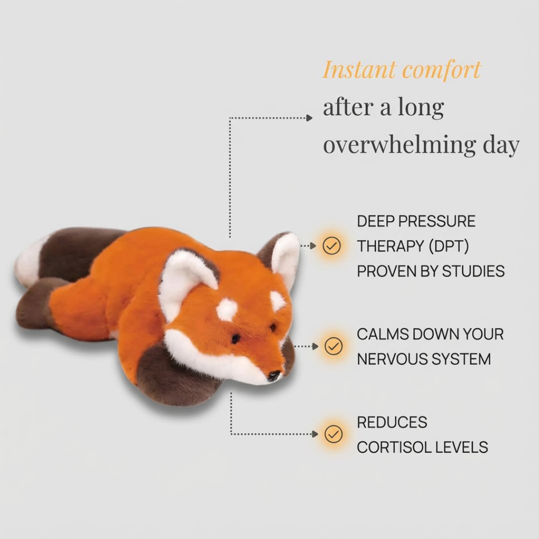Raccoon plush comfort toy, soft & long for cuddling and kids' relaxation.