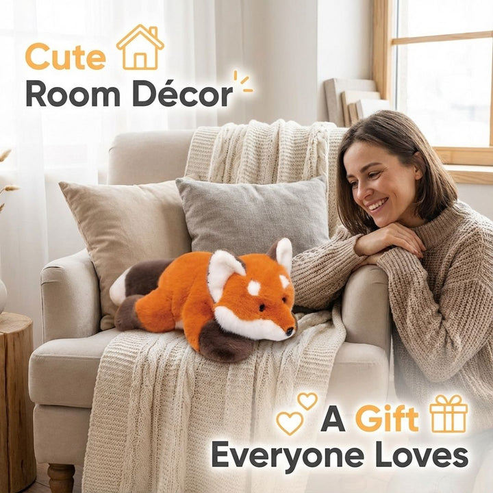 Unisex long red panda plush for comfort, relaxation & stylish home decor.