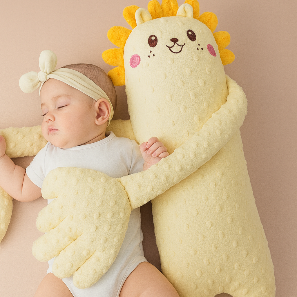 Soft Baby Cuddle Buddy SnoozyHug plush toy for infants, providing comfort & a soothing sleep aid.
