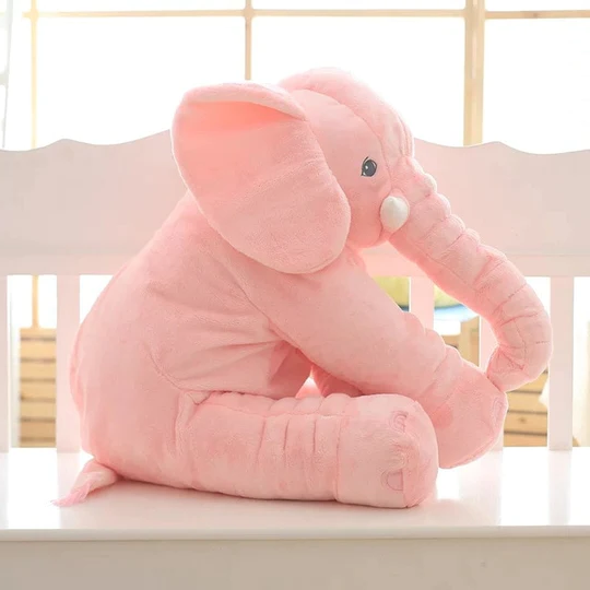 Adorable baby elephant plush toy pillow, charming nursery decor & a sweet newborn gift for soft cuddles.