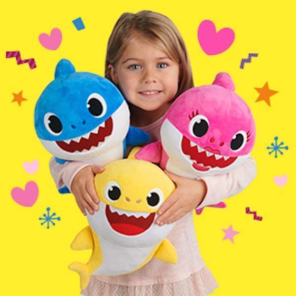 Soft Baby Shark plush toy singing "Baby Shark" song, an interactive children's gift for kids.