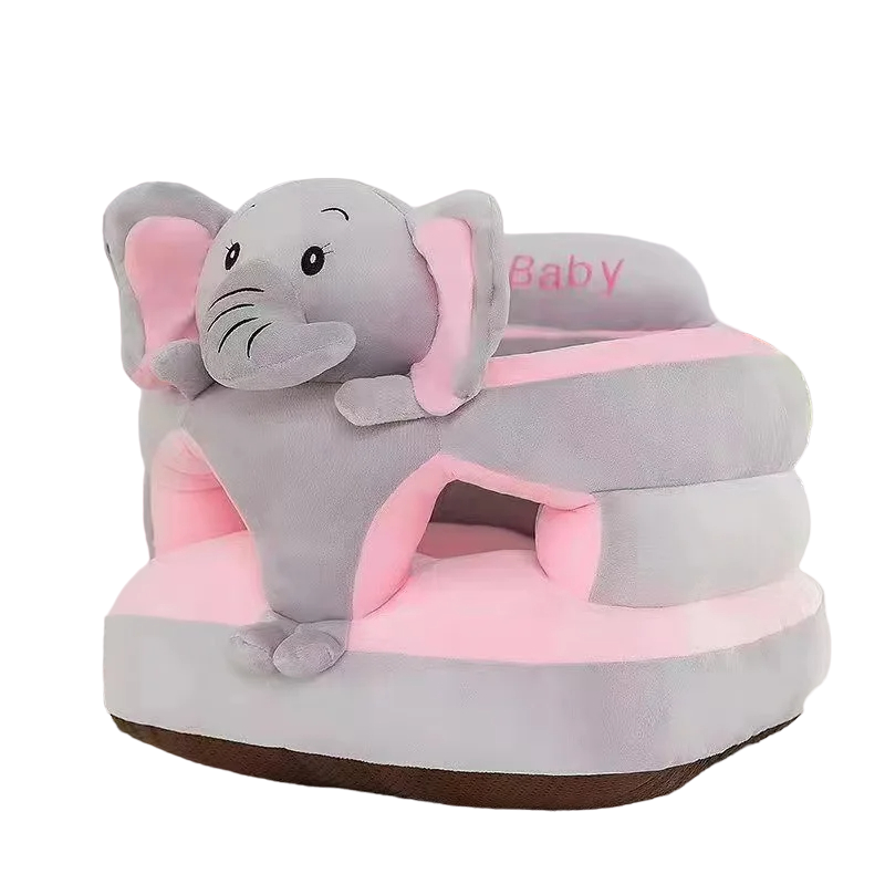 Supportive baby seat for infants, featuring a washable soft cotton cartoon cover. Perfect plush baby furniture for nurseries.