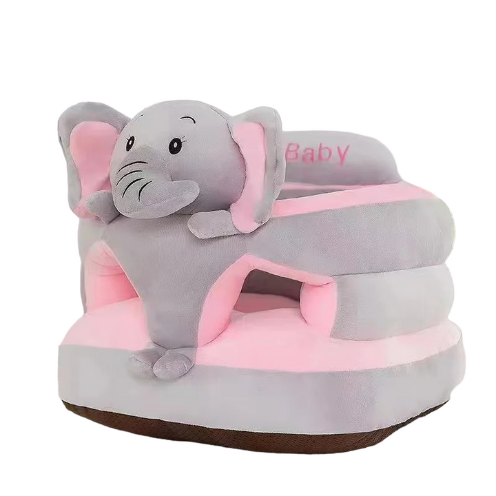 Supportive baby seat for infants, featuring a washable soft cotton cartoon cover. Perfect plush baby furniture for nurseries.
