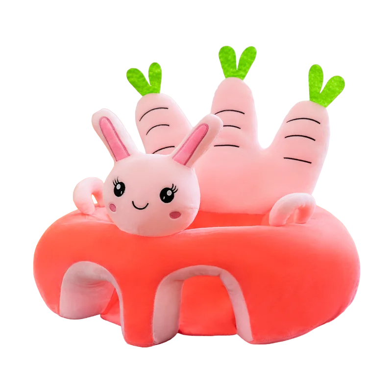Washable infant supportive seat with a fun cartoon design. Soft cotton baby sofa provides comfortable sitting aid for toddlers.