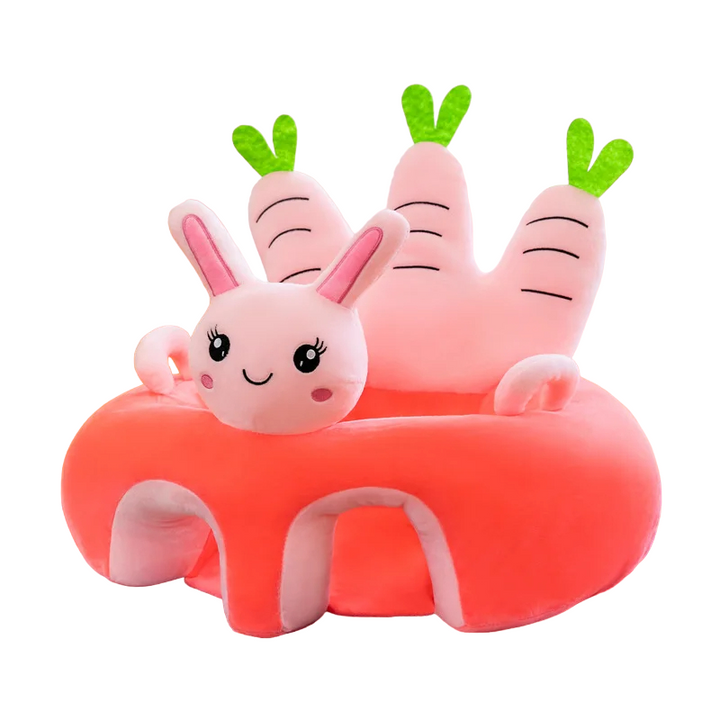 Washable infant supportive seat with a fun cartoon design. Soft cotton baby sofa provides comfortable sitting aid for toddlers.