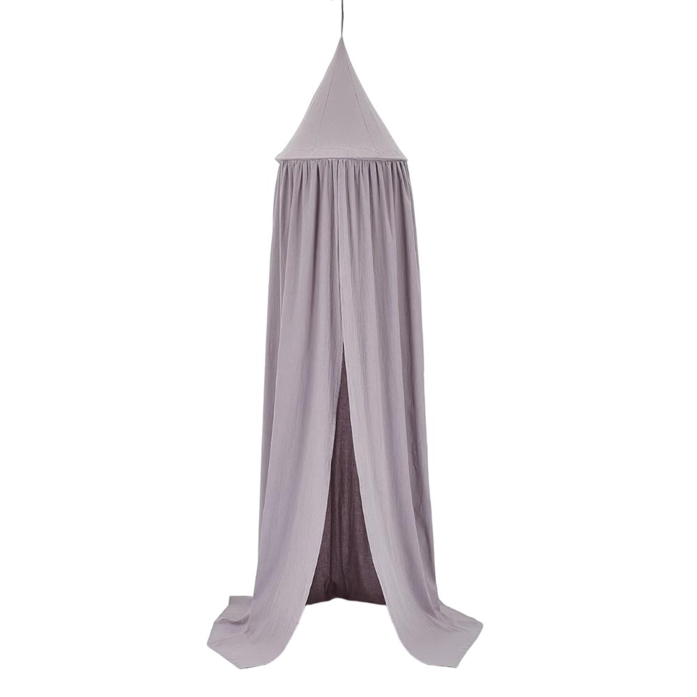 Soft cotton blend baby nursery canopy bed tent, ideal for a cozy & secure crib decor in a unisex toddler room.