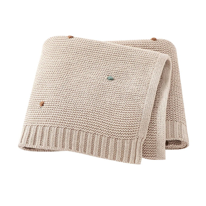 Unisex soft cotton knitted baby blanket for ultimate infant comfort, a versatile all-season nursery essential and newborn gift.