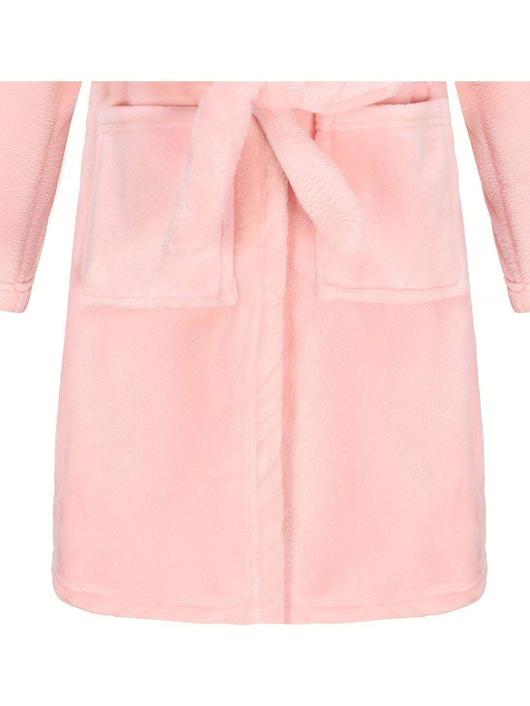 Girls' comfy hooded fleece bathrobe, luxurious soft touch for bath time, sleepwear, and lounging.