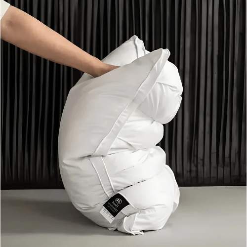 Luxurious goose down pillow provides ultimate soft support for neck & head, ensuring breathable, comfortable sleep.