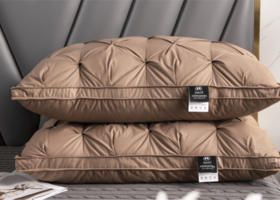 Hypoallergenic goose down pillow for breathable, soft comfort & excellent neck and head support.