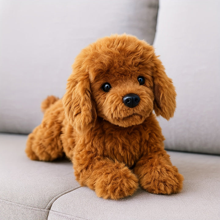 Unisex polyester stuffed dog, 15.7in, a soft & huggable plush animal toy. Perfect as a baby gift or kid's comforting friend.