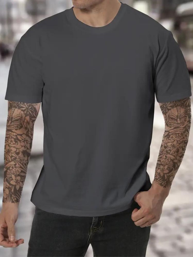 Essential men's high neck long sleeve t-shirt for winter fashion & warm layering.