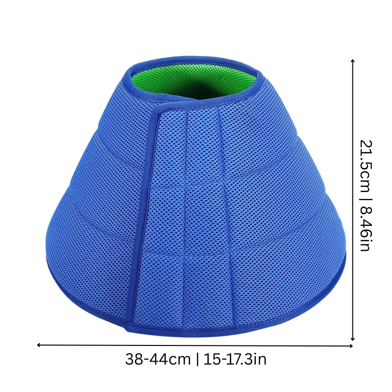 Comfortable soft mesh recovery collar for pets. Gentle healing cone for dogs & cats post-surgery protection.