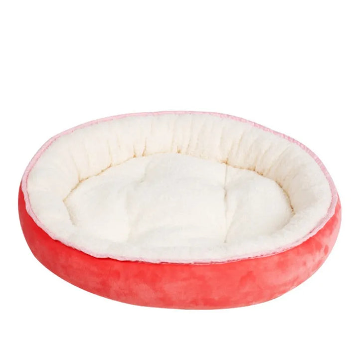 Cozy cat bed, a soft round pet bed providing ultimate comfort & relaxation for felines.