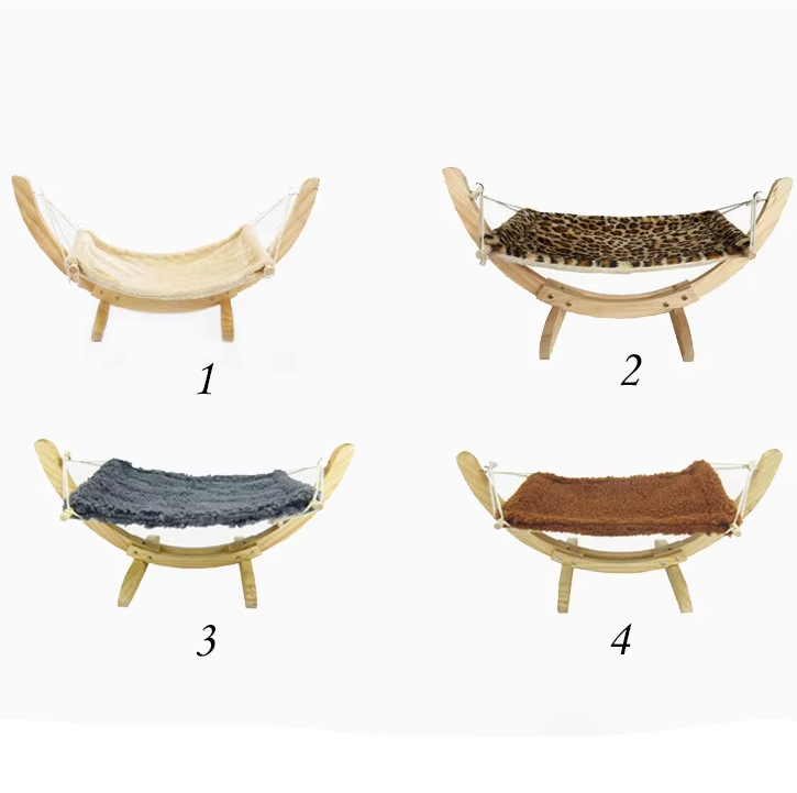 Cozy leopard print replacement cover for cat hammock bed, offering a soft, durable & washable sleep spot for pets.