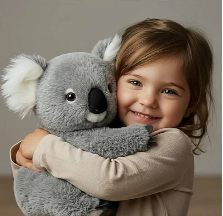 Adorable weighted koala plush toy, designed for comforting cuddles & anxiety relief. Super soft.