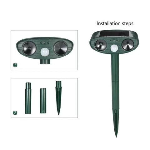 Protect your vegetables with this eco-friendly solar ultrasonic deer repeller.