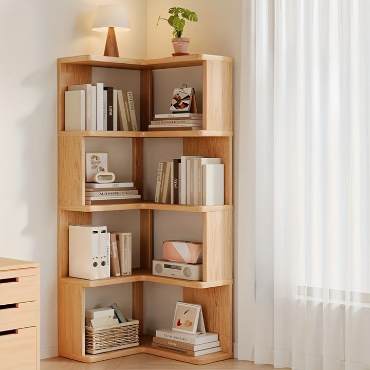 Compact wooden corner cabinet for practical home organization. Ideal space saver for bedrooms, offices & small spaces.