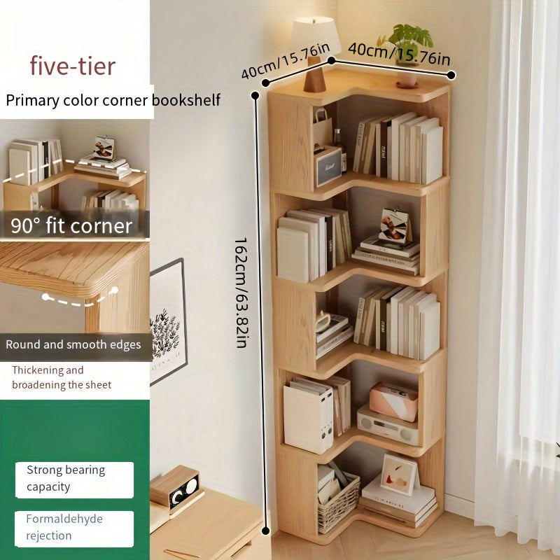 Elegant solid wood corner cabinet in natural finish. Perfect space-saving storage for living rooms, bedrooms, & offices.