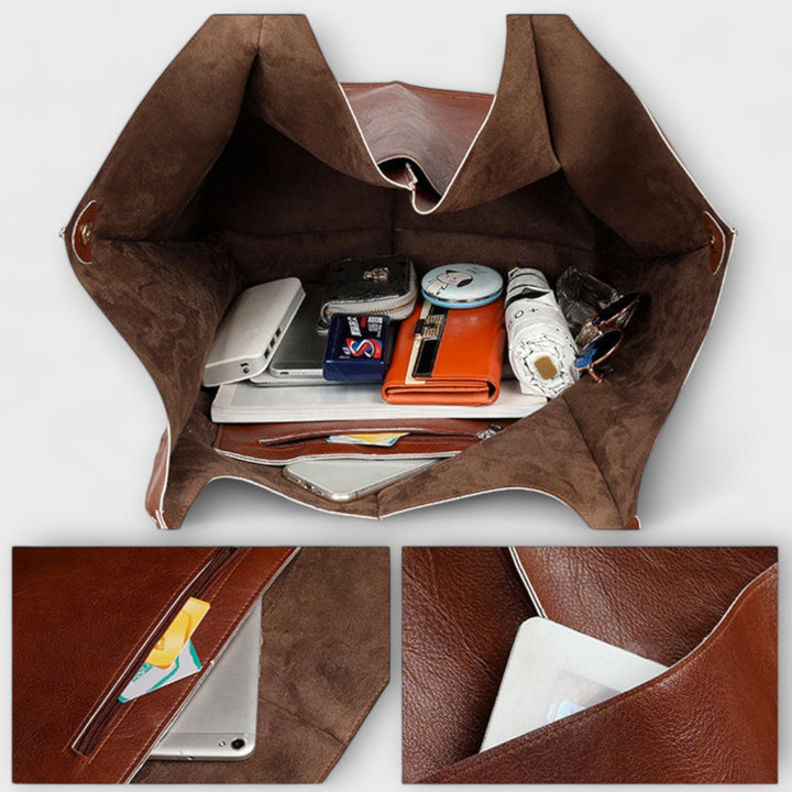 Minimalist women's everyday tote bag, emphasizing its simple yet sophisticated aesthetic.