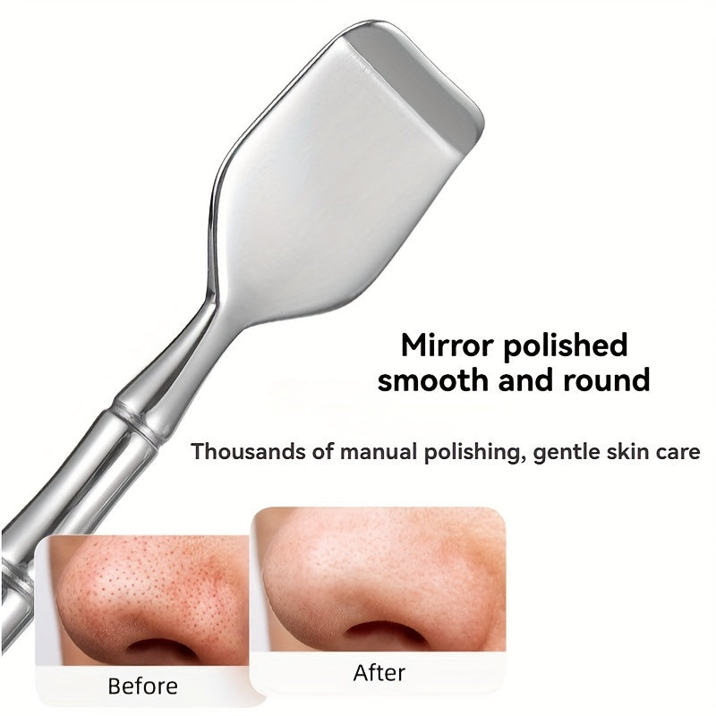 Premium stainless steel double blackhead extractor for healthy, clear skin.