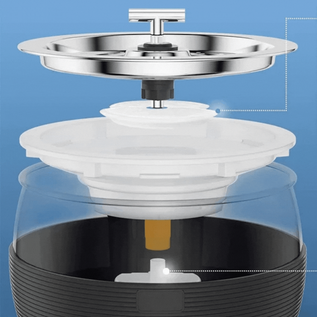Quiet stainless steel pet fountain for cats & dogs, 0.8-gallon automatic dispenser ensures constant fresh hydration.