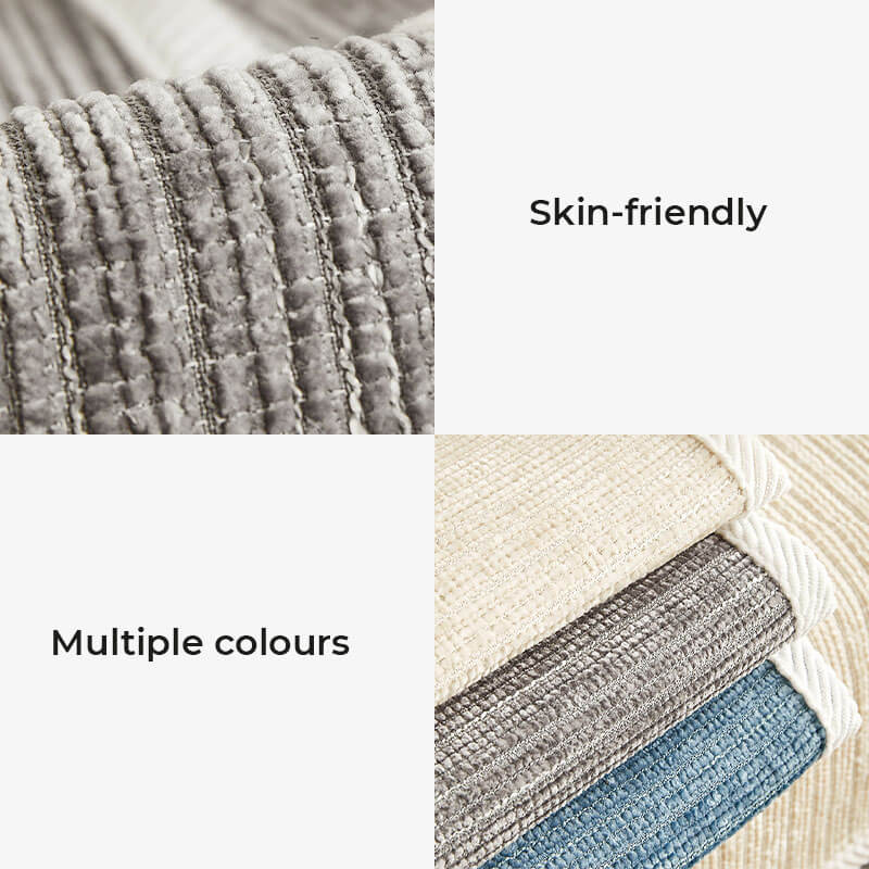 Soft striped chenille sofa cover for living room. Home decoration & anti-scratch furniture protector.